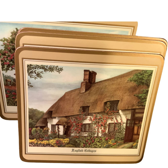 Celluware Ltd Pimpernel 6 Acrylic Traditional  English Cottages Placemats Vtg - Picture 6 of 9